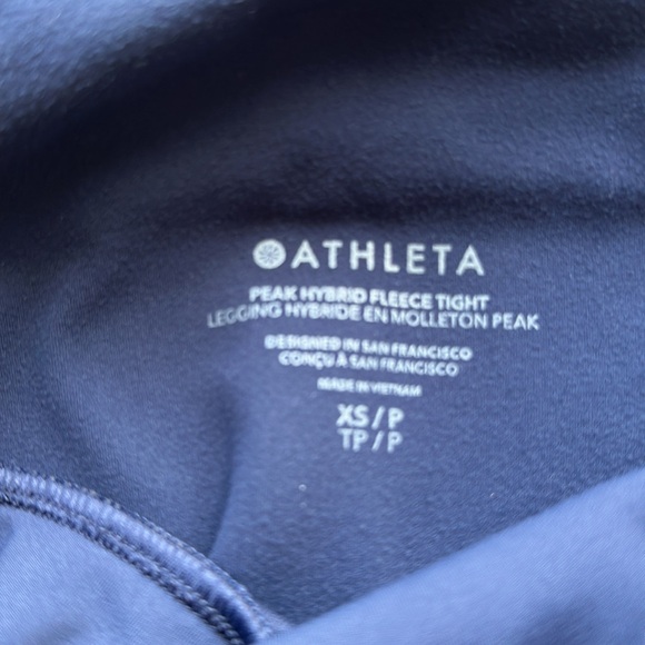 Athleta Peak Hybrid Fleece Tight-Navy Blue, size XS Petite - Picture 2 of 6